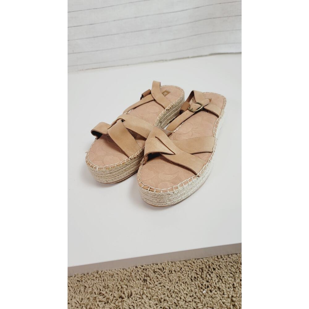 ROXY MAYA PLATFORM ESPADRILLE SANDALS IN CAMEL TAN, SZ 11